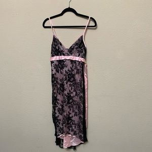 Lace pink lingerie dress